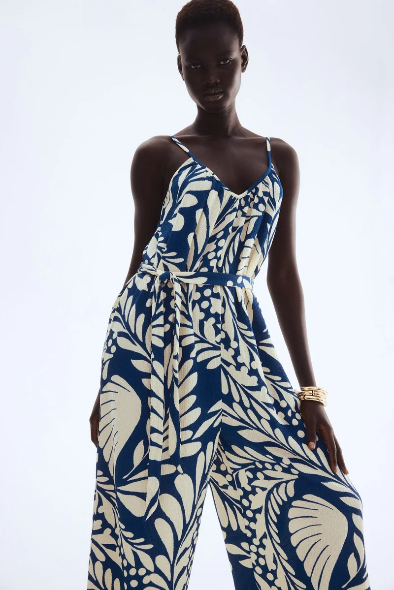 H&M Crinkled strappy jumpsuit