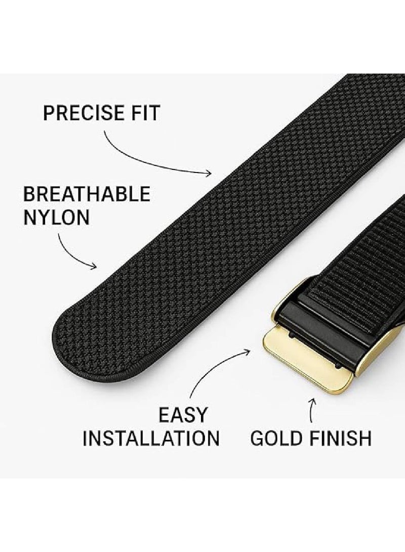 Adando Nylon Sport Band for Whoop 5.0, One/Peak, and Life/MG, Odor-Resistant Nylon Strap with Quick Adjust, Breathable Anti Slip Durable & Secure Fit  Strap for Gym Sports | NOT for Gen 4 (Black Gold) - Image 5