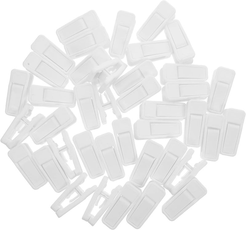 40pcs White Plastic Clothes Clips for Clothes Drying and Wardrobe Organization, Multi-Purpose Lightweight Clothespins for Laundry, Accessories, and Food Storage Bags - Image 1
