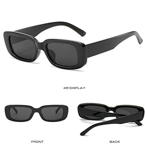 DLALA Pack Of 2 Retro Fashion Rectangle Mc Stand Glasses For Men/Women Trendy Sunglasses Uv 400 Protection Square Frame - Eyewear (Combo(White+Black,Polarized),Free Size - Image 2