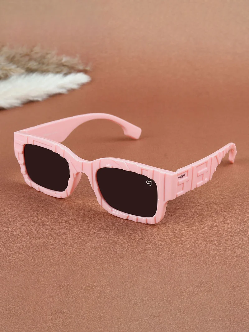 Woggles Stylish Pink kids Rectangle Kids Sunglasses
