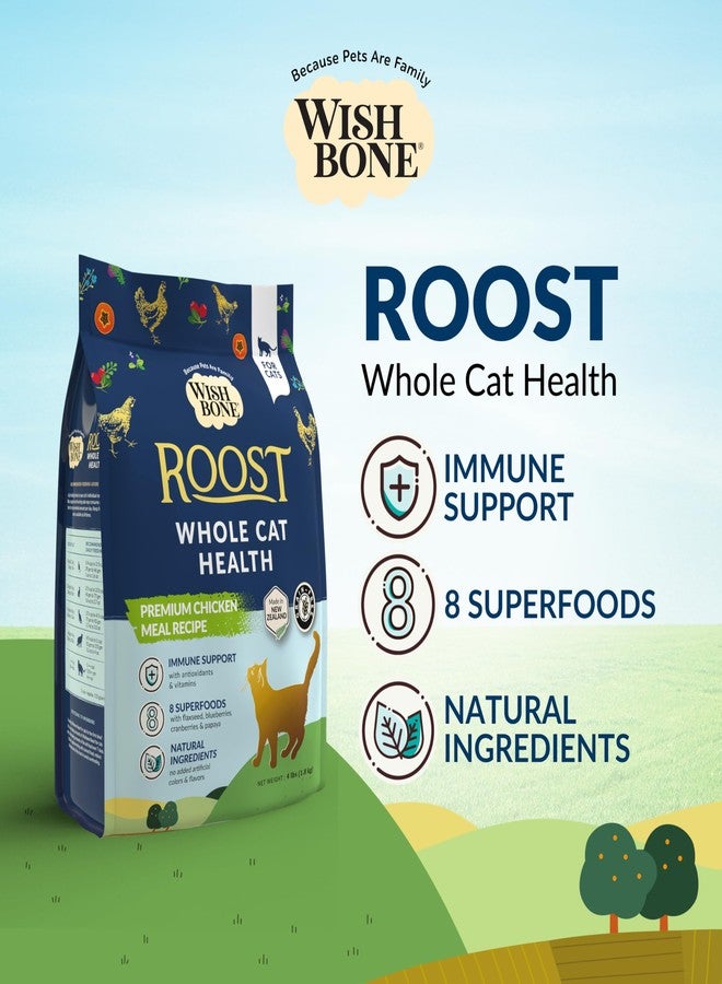 Wishbone Roost New Zealand Chicken, Gluten Free, Grain Free Dry Cat Food - Premium Chicken Recipe Cat Food for Overall Pet Health - 4 lb - Image 2
