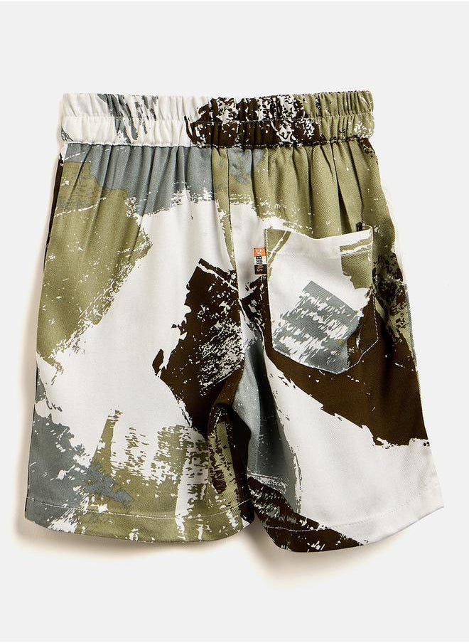 Stylo Bug - Printed Rayon Shirt and Shorts Set for Boys by Styli - Image 1