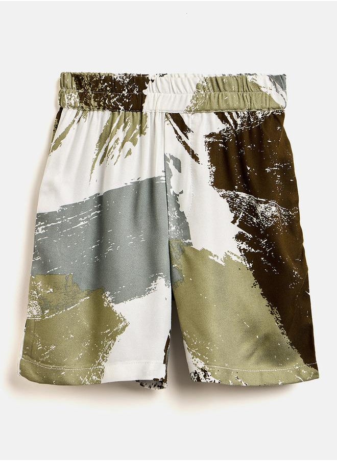 Stylo Bug - Printed Rayon Shirt and Shorts Set for Boys by Styli - Image 1