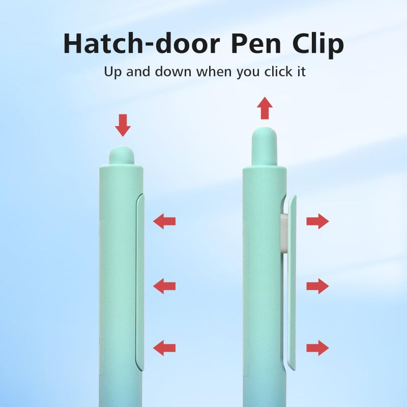 WRITECH أقلام جل WRITECH ذات النقطة الدقيقة: حبر أسود قابل للسحب 0.5 مم 6 قطع كتابة سلسة بدون تسرب مع برميل قلم بتدرج جمالي لتدوين الملاحظات والرسم - Image 3