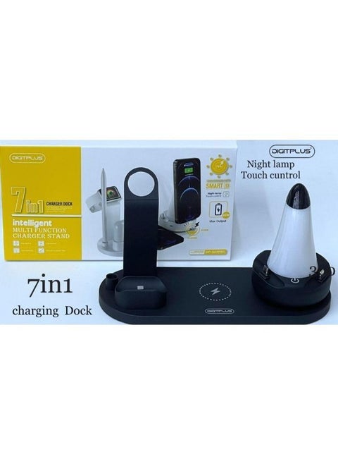 7 in 1 Wireless Charger, Multi-Function Wireless Charger Stand, Wireless Charging Station Dock for Apple Watch Airpods, Fast Wireless Charger Holder Pad for iPhone 11 Pro Max X XS XR and Smartphone
