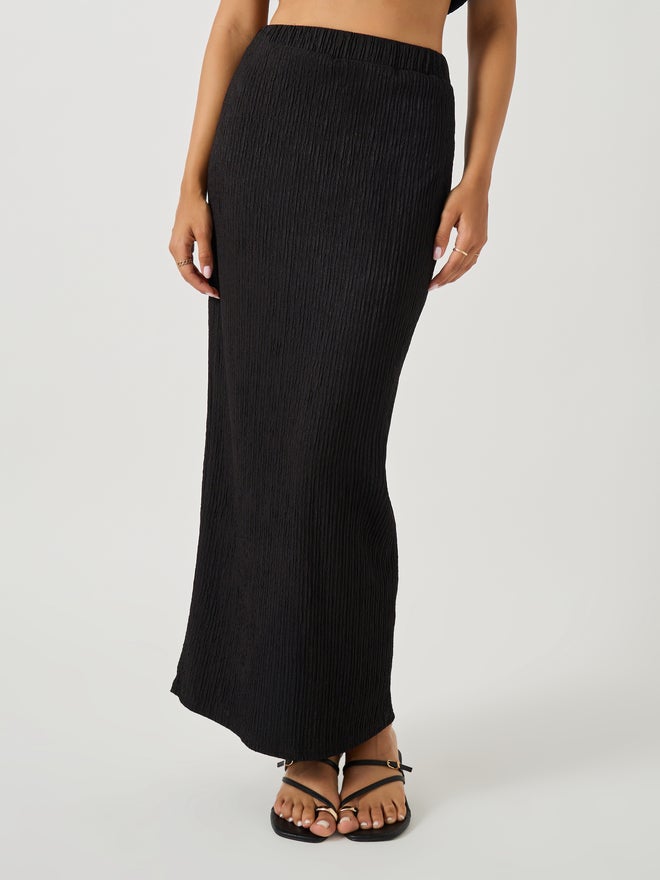 Styli Styli Textured One-Shoulder Neck Top and Column Skirt Co-Ords  - Image 5