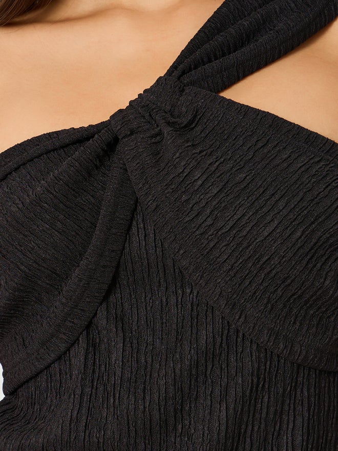 Styli Styli Textured One-Shoulder Neck Top and Column Skirt Co-Ords  - Image 3