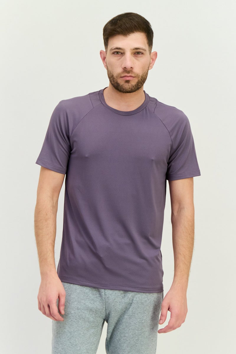 MOTION Men Sportswear Fit Short Sleeve Training T-Shirts, Pale Purple - Image 1