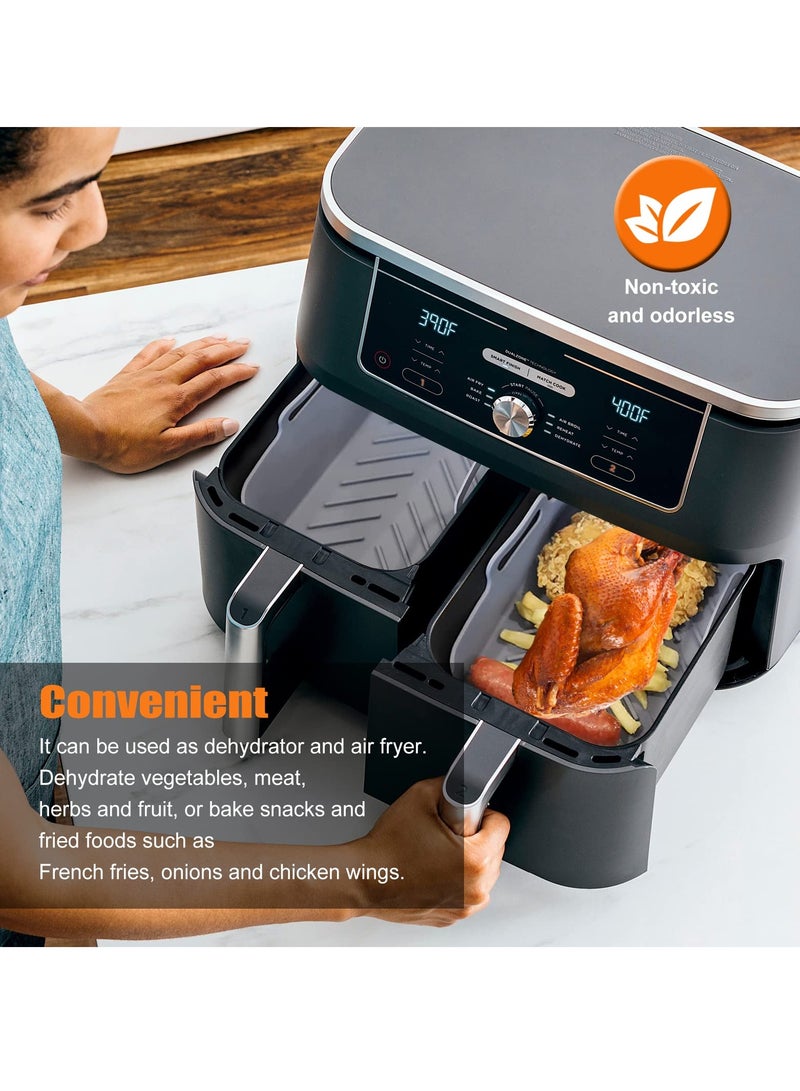 كاست ويف Air Fryer Silicone Pot for Ninja Foodi Dual DZ201 DZ401, 2 Packs Food Grade Reusable NonStick Replacement Silicone Air Fryer Liner Basket Bowl Accessories for Ninja 8 QT Air Fryer, Dishwasher Safe - Image 3