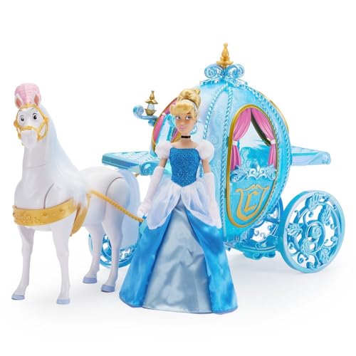 Disney Store Official Cinderella Doll Deluxe Gift Set with Horse That Walks  LightUp Glittering Pumpkin Carriage  Perfect Disney Princess  Horse Toys for Kids - Image 1