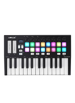 Orca Mini25 Portable 25-Key Usb Midi Keyboard Controller With 16 Rgb Backlit Trigger Pads 8 Assignable Control Knobs
