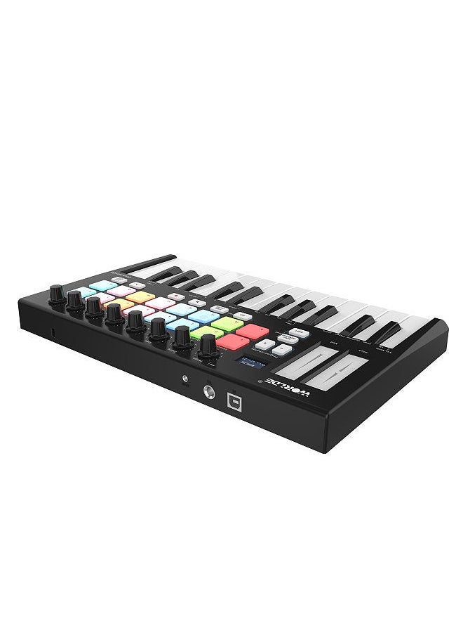 WORLDE - Orca Mini25 Portable 25-Key Usb Midi Keyboard Controller With 16 Rgb Backlit Trigger Pads 8 Assignable Control Knobs - Image 1