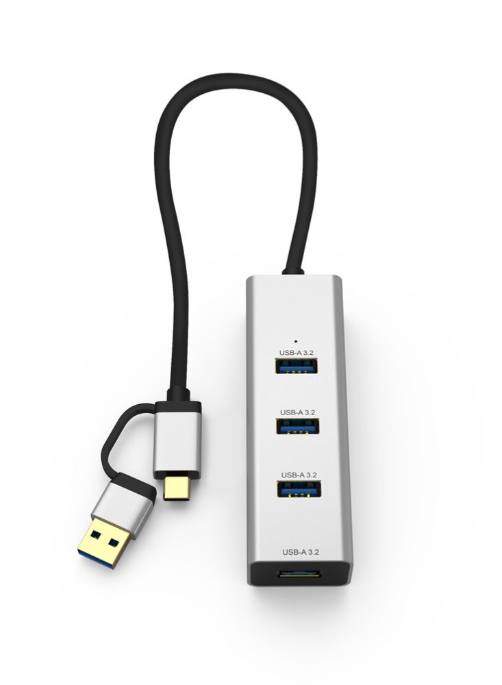 دي سي ام محور USB Type-C بأربع منافذ مع محول Type-C (أنثى) إلى USB 3.2 (ذكر) – TCUA-404C - Image 1