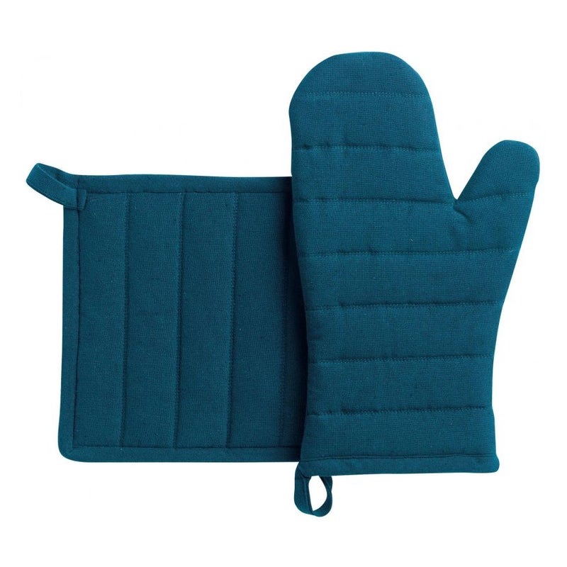 Jona Blue Glove & Potholder Set of 2