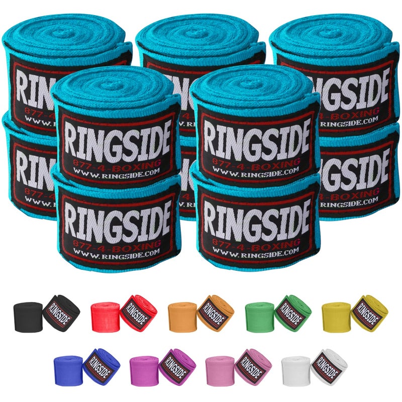 Ringside Mexican Style Boxing Hand Wraps 5 Pairs Pack Electric Blue 180 - Image 2
