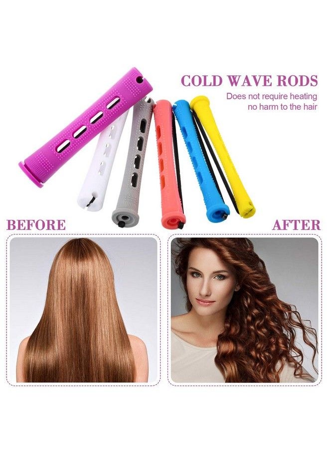 WILLBOND 60 Pieces Hair Perm Rods Set Plastic Perming Rods Cold Wave Rods 6 Sizes Hair Curling Rollers With Tail Comb Steel Pintail Hair Comb For Hairdressing Hair Styling  - Image 5