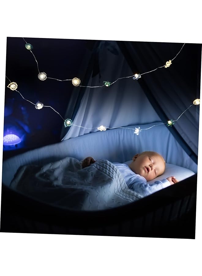 erorex String Shell Lighting Chain Decorative Lights Beach Lights Nautical Decor Sea Shells Lights Summer Room Decor Lights Battery Operated Beach Decor Ocean Decor Ocean Lights - Image 3