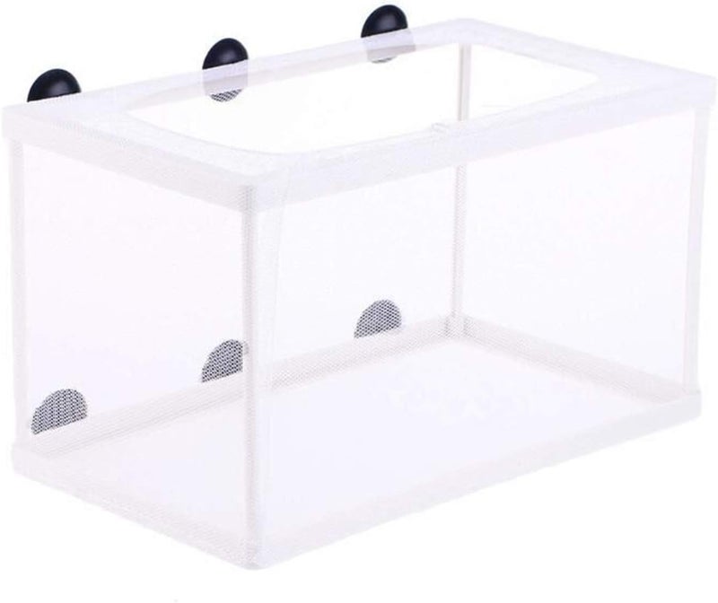 COMOK Fish Hatchery Breeder Box Aquarium Separation Net Nylon Incubator Mesh Fish Breeding Tanks Isolation Box White Rectangle - Image 1