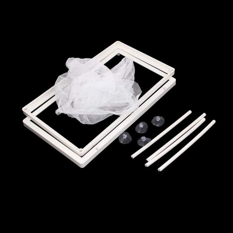 COMOK Fish Hatchery Breeder Box Aquarium Separation Net Nylon Incubator Mesh Fish Breeding Tanks Isolation Box White Rectangle - Image 3