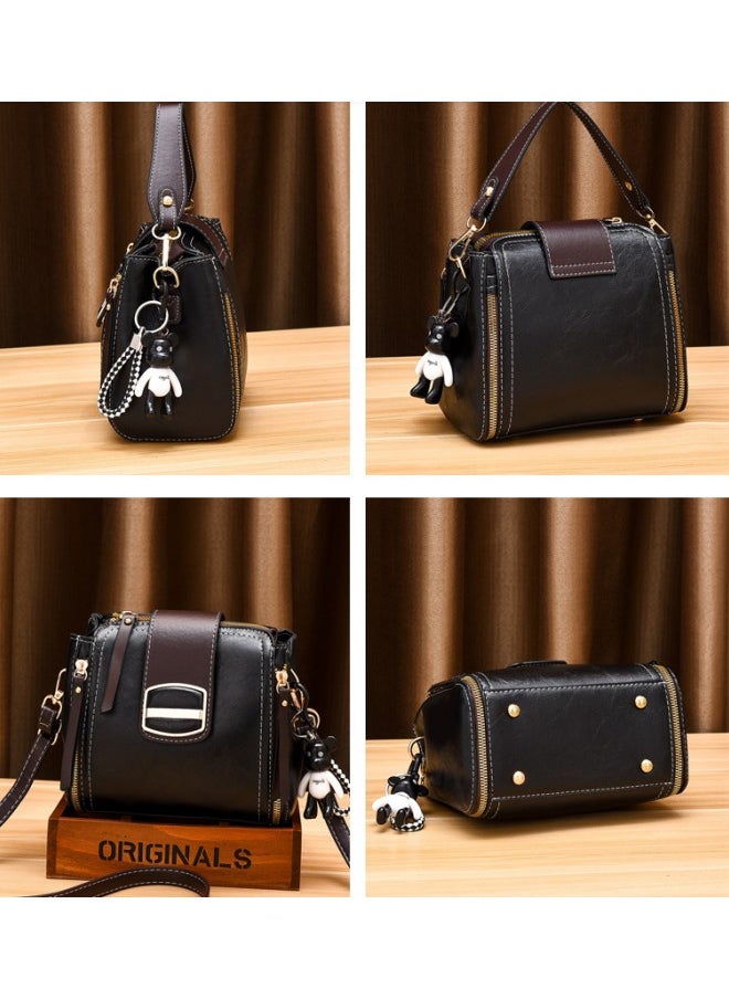 WAOKN - Multifunctional Retro Handbag,Bucket bag women's new fashion women's bag Korean version of the net red small bag portable shoulder Messenger bag,Female Crossbody Messenger Ladies Hand Bags for Girls - Image 1