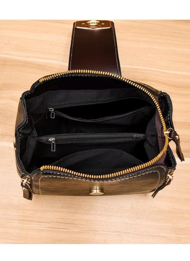WAOKN - Multifunctional Retro Handbag,Bucket bag women's new fashion women's bag Korean version of the net red small bag portable shoulder Messenger bag,Female Crossbody Messenger Ladies Hand Bags for Girls - Image 1