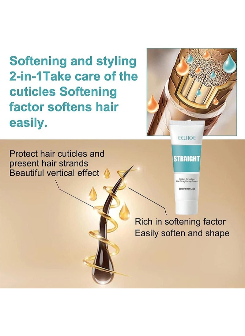 EELHOE - Professional Hair Straightening Cream,Hair Gloss and Silk,Hair Straightening Treatment,Hair Protein Correcting,Permanent Hair Straightening,Hair Cream for Women - Image 1