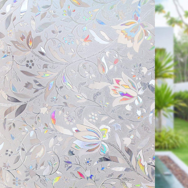 Volcanics Rainbow Window Film  Static Clings 3D Decals  Stickers for Glass Doors  Windows Heat Control  Anti UV 354 x 787 Inches