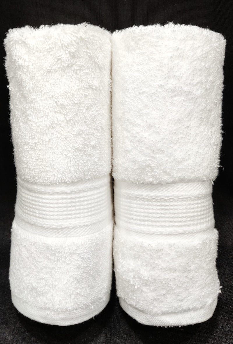 Bombay Dyeing Santino 2-Piece 550 GSM Cotton Hand Towel Set - White - Image 2
