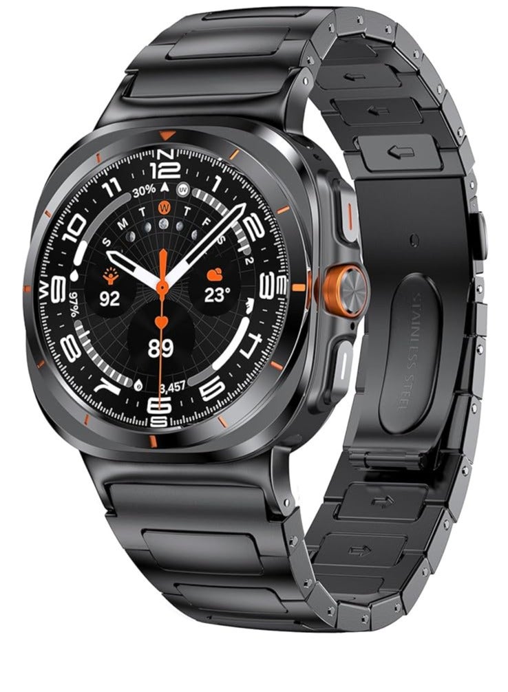 JAJEEK Stainless Steel Band Compatible with Galaxy Watch Ultra Bands 47mm (2024), No Gap Business Metal Replacement Strap for Samsung Galaxy Watch 7 Ultra 47mm, Durable, Stylish, Comfortable, Perfect for Men - Image 1