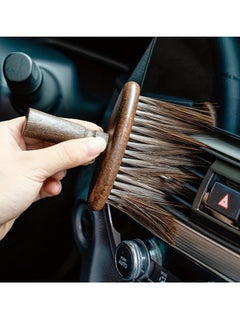 Car Interior Cleaning Brush, Super Soft Car Dust Brush, Car Interior Detailing Brush for Car Dashboard, Air Conditioning Vents, Leather, Computer, No Scratches (Brown, 1 Pack)
