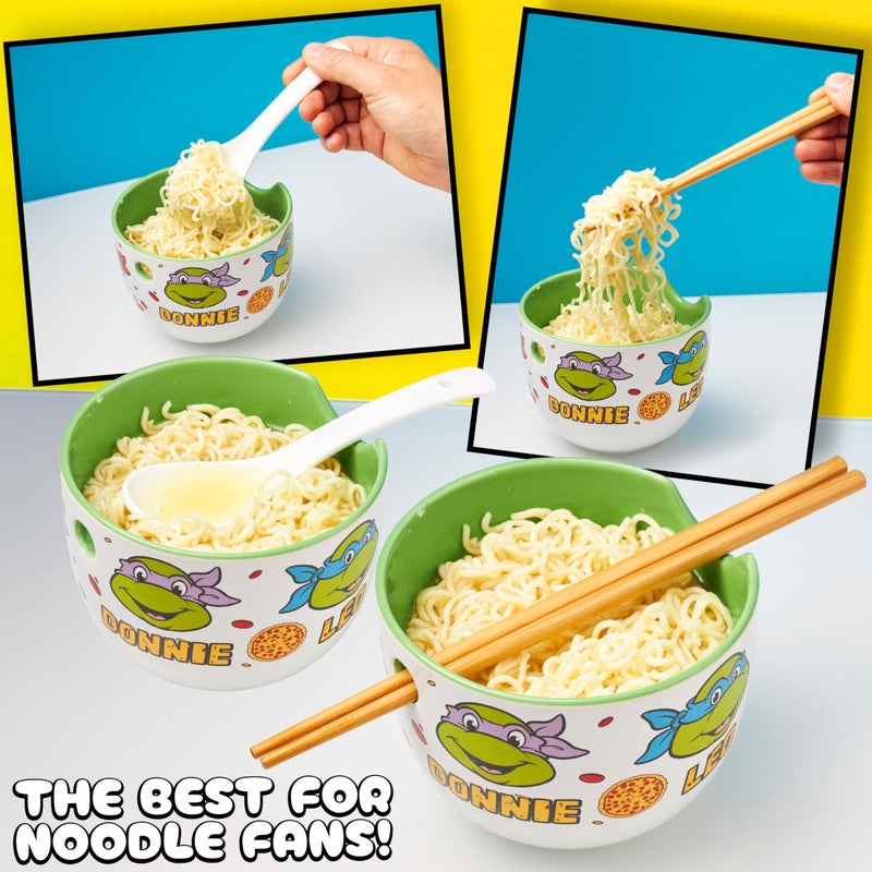 Get Trend Teenage Mutant Ninja Turtles Ramen Bowl 3 Pc Set with Bamboo Chopsticks, Spoon for Kids Teens Adults, 20oz Noodle Bowl, Gifts for Teens (Multi) - Image 5