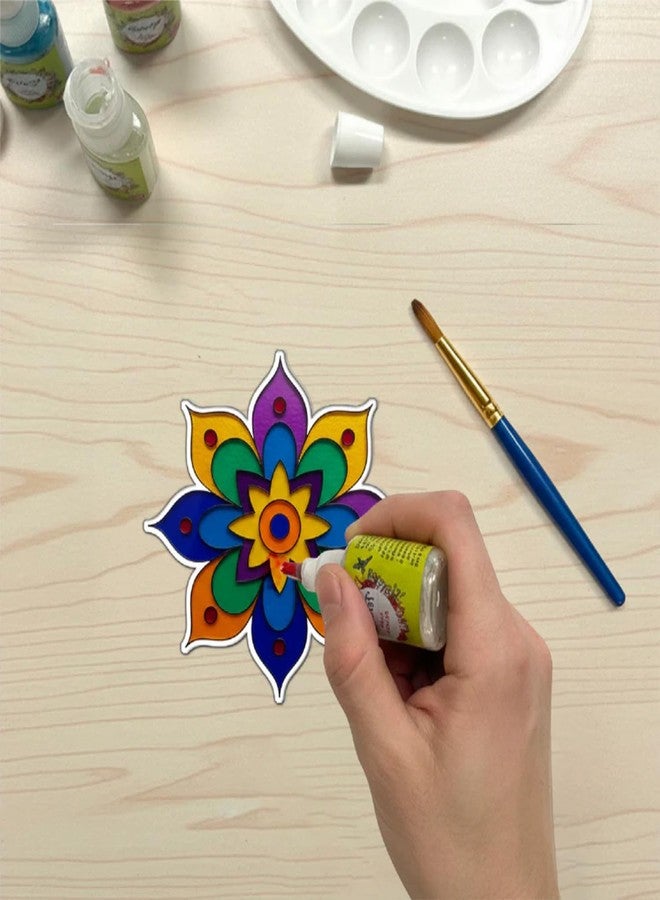 أوراق صغيرة مجموعة رسم ماندالا على الزجاج من ميني ليفز™ | مجموعة فنية إبداعية يمكنك صنعها بنفسك للأطفال والكبار | نشاط حرفي مريح وهادئ مع فرش وألوان | مثالية لمحبي الفن وديكور المنزل - Image 2