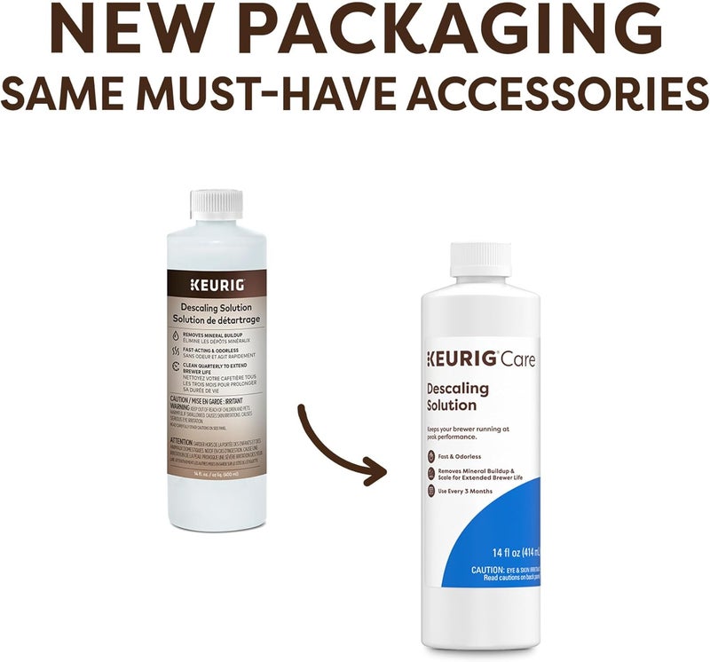 Keurig Brewer Cleaner Includes 14 oz. Descaling Solution, Compatible Classic/1.0 & 2.0 K-Cup Pod Coffee Makers Gulf standard sizing alternatives - Image 1