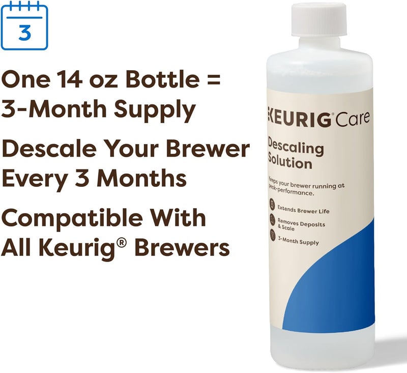 Keurig Brewer Cleaner Includes 14 oz. Descaling Solution, Compatible Classic/1.0 & 2.0 K-Cup Pod Coffee Makers Gulf standard sizing alternatives - Image 4