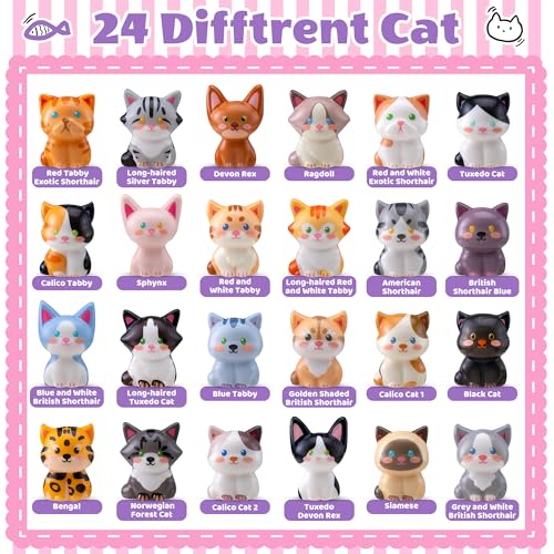 DMIGHT Cat Party Favors for Kids 24PCS Squishy ToysGoodie Bag Stuffers Pinata StuffersBirthday Gifts for Boys GirlsTreasure Chest PrizesClassroom Prizes for Kids Cat - Image 5