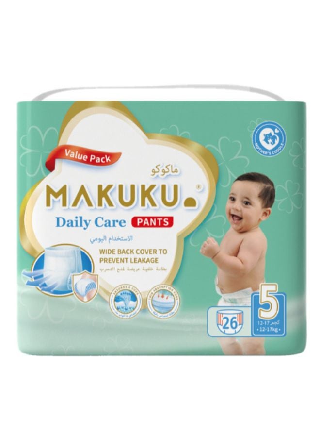 Makuku Daily Care Pants Xlarge Size 5 Diapers 12-17Kg 26 Diapers - Image 1