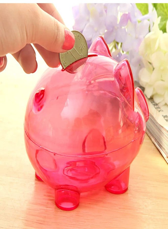 LIZEALUCKY Cute Creative Piggy Money Bank Coin Bank Cartoon Pig Shape Money Box Plastic Home Decoration Best Christmas Birthday Gifts for Kids Boys Girls(Rose) - Image 2
