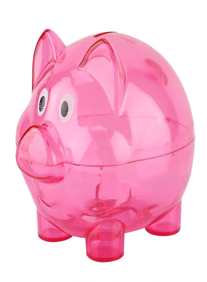 LIZEALUCKY Cute Creative Piggy Money Bank Coin Bank Cartoon Pig Shape Money Box Plastic Home Decoration Best Christmas Birthday Gifts for Kids Boys Girls(Rose) - Image 1