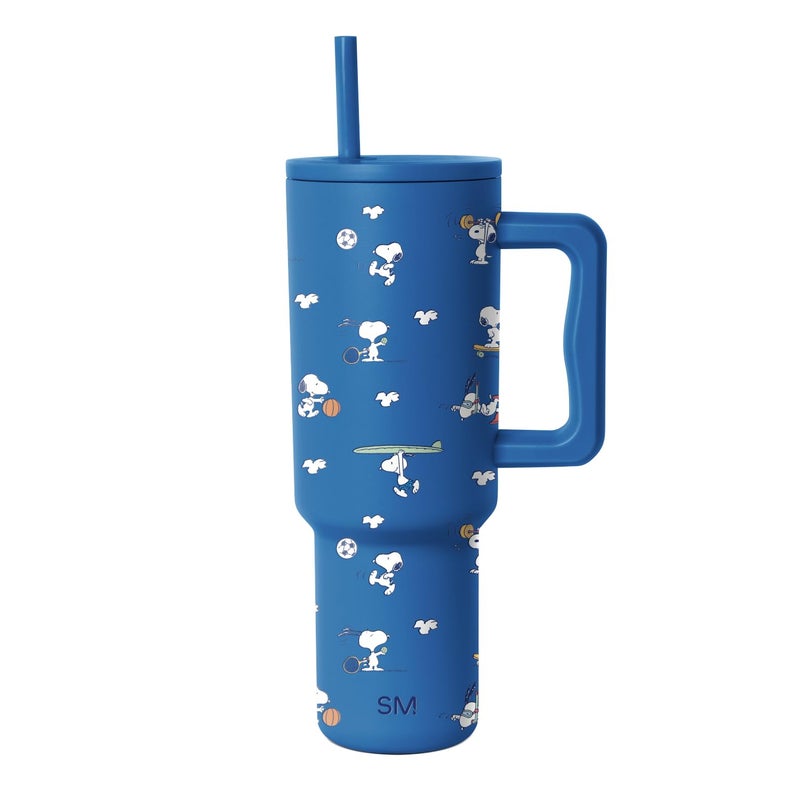 Simple Modern Peanuts 40 oz Tumbler with Handle and Straw Lid | Insulated Reusable Stainless Steel Water Bottle Travel Mug | Gifts for Women Men | Trek Collection | 40oz | Snoopy Sports - Image 1