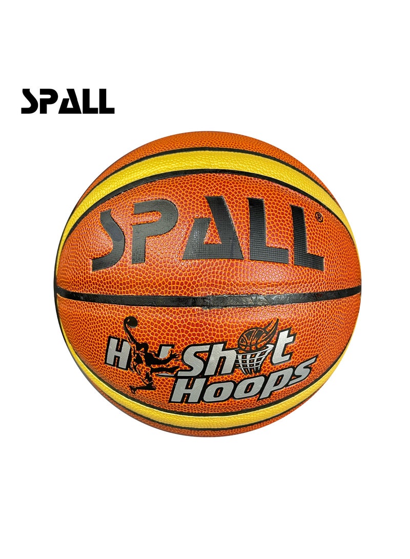 Spall Basketball Indoor/Outdoor Official Regulation Size Streetball Rubber Basketball Deep Channel Construction Made For Unisex Men And Women Youth And Adult For Proffesional Training And Games - Image 1