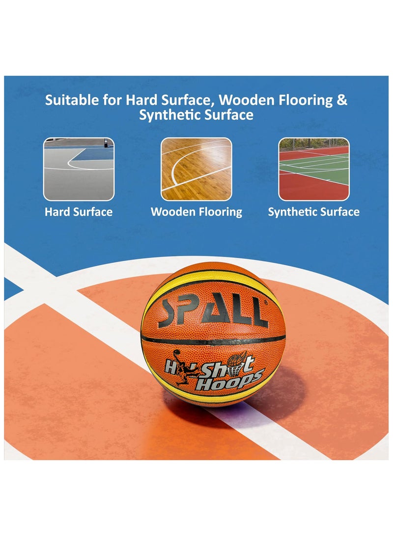 Spall Basketball Indoor/Outdoor Official Regulation Size Streetball Rubber Basketball Deep Channel Construction Made For Unisex Men And Women Youth And Adult For Proffesional Training And Games - Image 3
