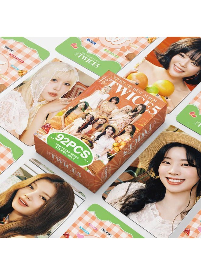 KPOPBP بطاقات تصوير TWICE 5 بطاقات ألبوم TWICE5 هدايا كيبوب لعشاق Once، مجموعة بطاقات لومو 60 قطعة مع 32 ملصق - Image 3