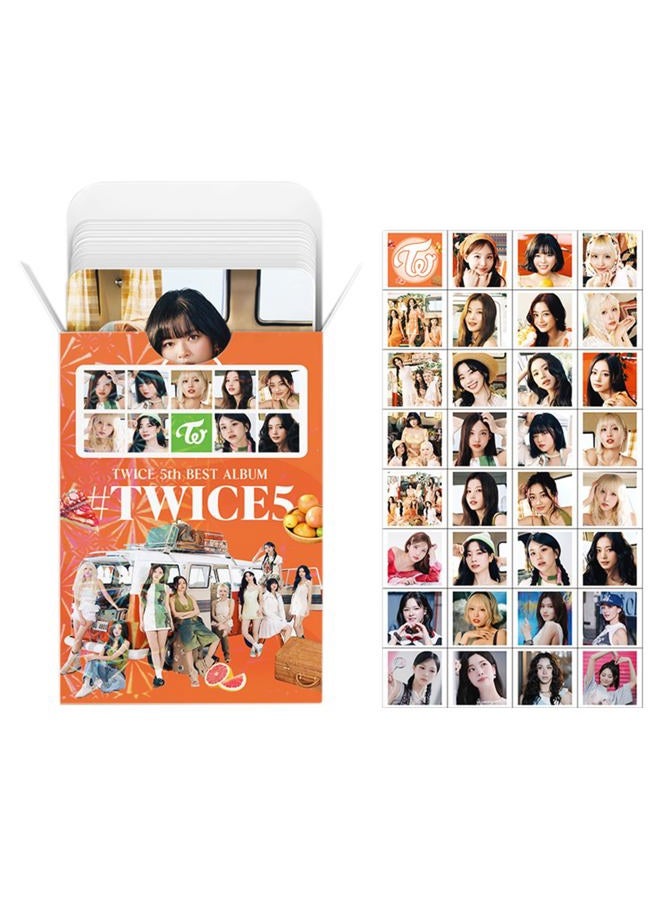 KPOPBP بطاقات تصوير TWICE 5 بطاقات ألبوم TWICE5 هدايا كيبوب لعشاق Once، مجموعة بطاقات لومو 60 قطعة مع 32 ملصق - Image 2