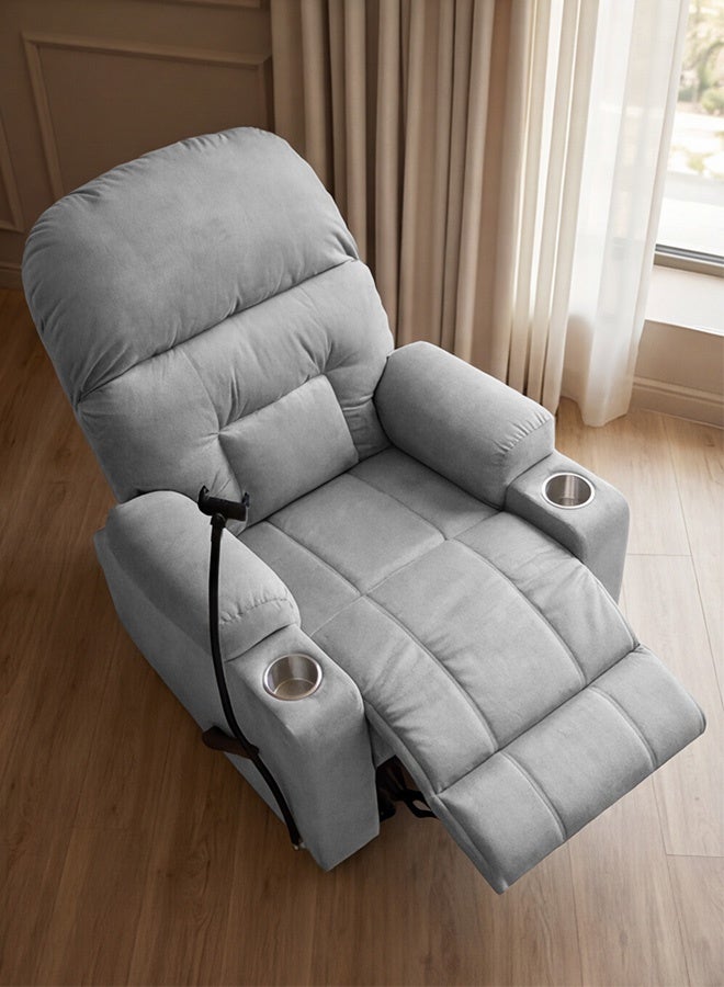 إن - هاوس NZ80 PLUS | كرسي استرخاء منجد بالمخمل - 89×73×110 سم - رمادي - Image 2
