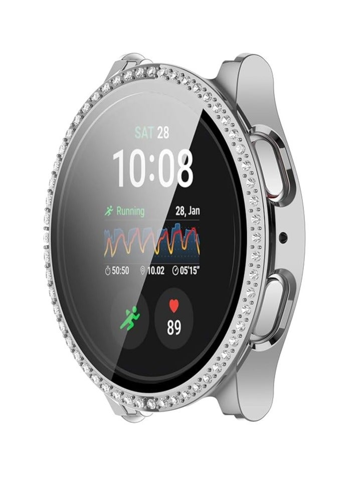 Samsung Galaxy Watch 7 Bling Case - Glitter Crystal Rhinestone Diamond Protective Case Hard PC Face Cover Bumper for 40mm (Silver) - Image 2