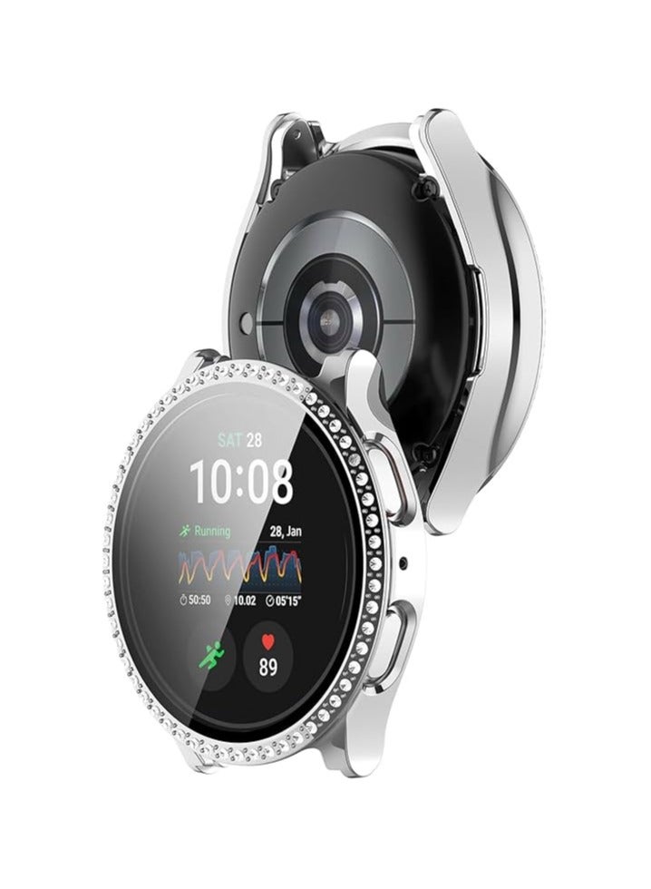 Samsung Galaxy Watch 7 Bling Case - Glitter Crystal Rhinestone Diamond Protective Case Hard PC Face Cover Bumper for 40mm (Silver) - Image 3