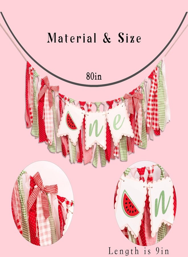 MUWEOL Watermelon High Chair Banner - Watermelon Themed First Birthday Party Decorations,One In A Melon Highchair Banner,Summer Fruit Party Supplies (watermelon banner) - Image 5