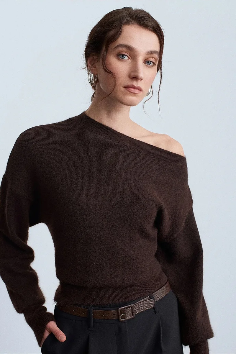 Dilvin Coffee Brown DILVIN Women's Knit Sweater for Women | Best Price UAE