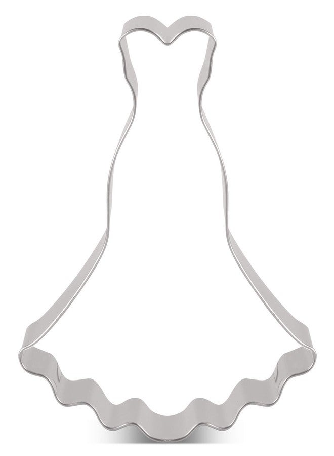 LILIAO Wedding Dress Cookie Cutter for Wedding/Engagement - 4 x 4.3 inches - Stainless Steel - Image 1
